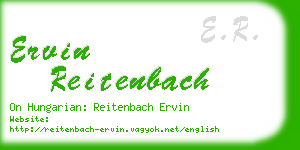 ervin reitenbach business card